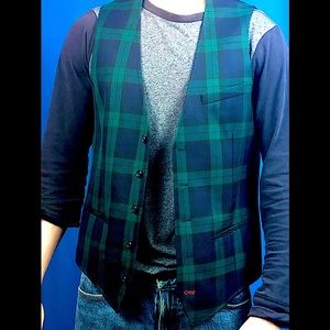 1901 Tartan Plaid Vest Size M